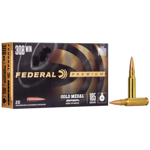 Federal Gold Medal Long-Range 308 Winchester Ammo 185 Grain Berger Juggernaut Open Tip Match