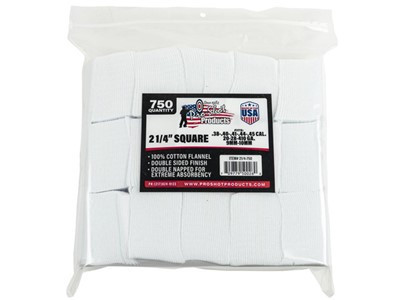 2-1-4" Square Cotton Patches - .38 .45 Cal 20 Ga 410 750-ct