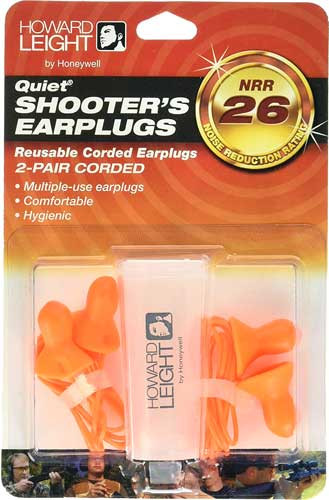 Howard Leight Quiet Ear Plugs W/Cord & Case 2-PAIR Pack