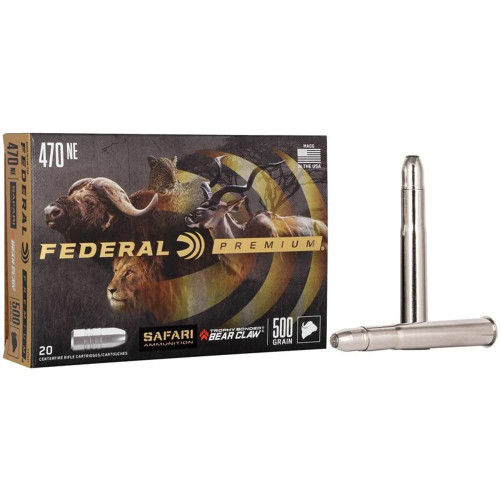 Federal Safari Cape-Shok 470 Nitro Express Ammo 500gr Trophy Bonded 20 Rounds - P470T1