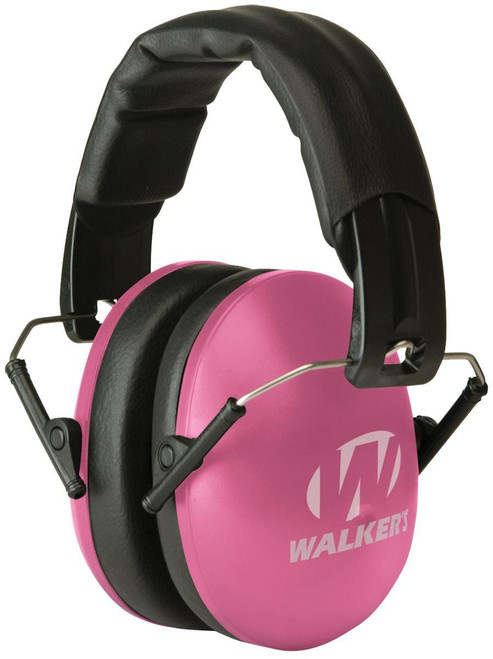 Walkers Game Ear Folding Muff 27dB Over the Head Pink/Black Fits Youth/Women - GWP-YWFM2-PNK