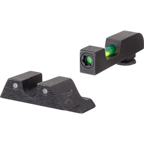 Trijicon DI Night Sight Set Green Tritium/Fiber Optic/Black Outline Front Rear - 601106