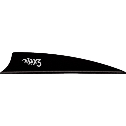 Bohning X3 Vanes Shield Cut 3" Black 36 Pack - 101051BK3