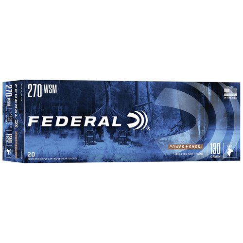 Federal Power-Shok Rifle Ammunition .270 WSM 130 gr SP - 20/ct