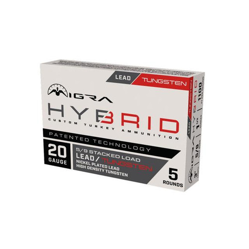 Migra Hybrid Turkey HD Tungsten/Nickel Plated Lead Stack Shotshells 20ga 3" 1-1/2oz #5 & #9 5/ct