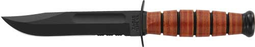 Ka-Bar Fighting/Utility Knife 5.25" Shrt W/Lthr Usmc Serrtd