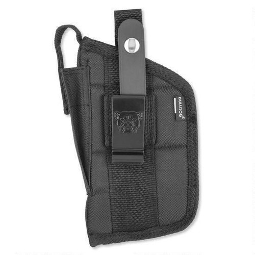 Bulldog Extreme Handgun Holster with Belt Loop and Clip for Compact Autos 2.5-3.75" Barrels Laser or Light Black Ambidextrous