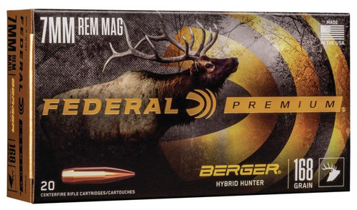 Federal Classic Hunter Berger Hybrid Rifle Ammunition 7mm Rem Magazine 168 gr 20/ct