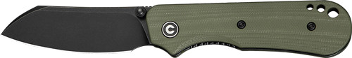 CIVIVI KNIFE CRABBY 2.7" G-10 OD GREEN BLACK STONEWASH