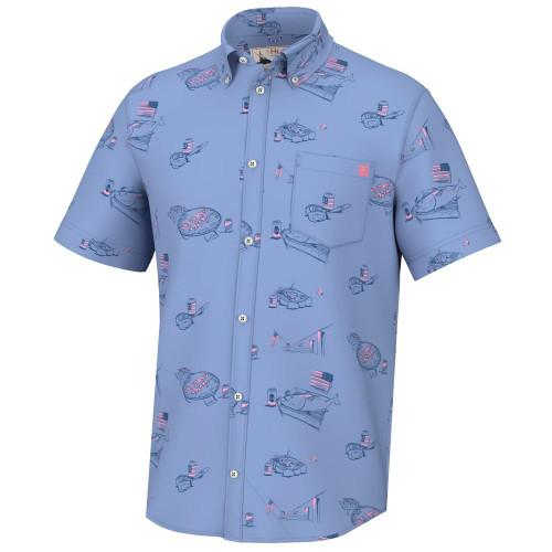 Marolina DBA HUK Americookin Kona Short Sleeve Shirt Quiet Harbor L