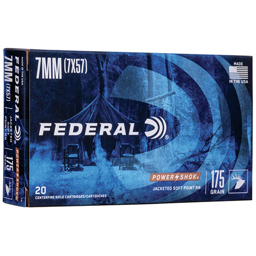 Federal 7A Power-Shok 7mm Mauser Ammo 175gr JSP 20 Rounds - 7A