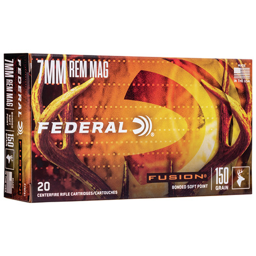 Federal Bonded 7mm Rem Mag Ammo 150gr Fusion SP 20 Rounds - F7RFS1