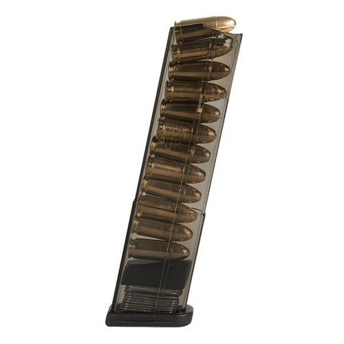 ETS Extended Glock 43 9mm 12rd Magazine, Smoke - SMK-GLK-43-12