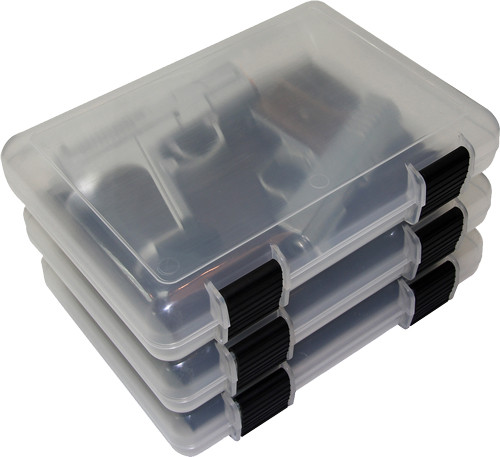 MTM IN-SAFE HANDGUN STORAGE CASE 9" CLEAR SMOKE 3-PACK