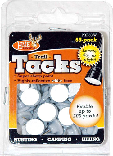 HME Trail Tacks Reflective Plastic White 50PK