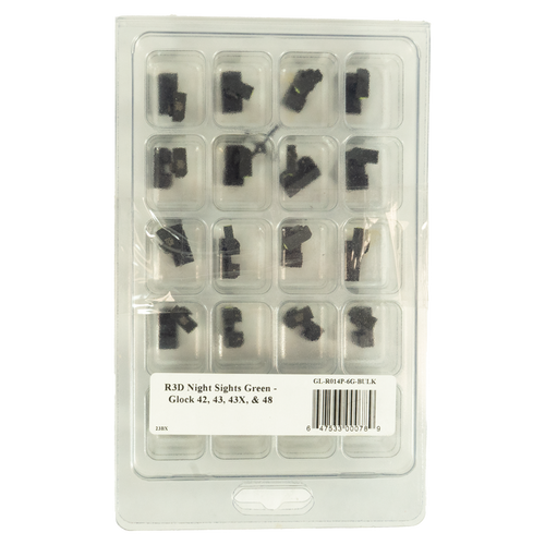 XS Sights R3D Night Sights Set for Glock 42/43/43x/48 Green Bulk 20/ct