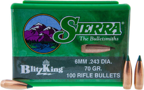 Sierra Bullets 6MM .243 70gr Blitzking 100-Count