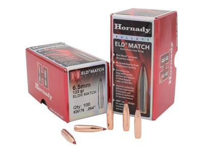 Hornady ELD Match 6.5mm 123gr Bullets, 100 Count - 26176