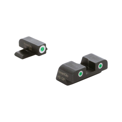 Ameriglo Green Tritium w/ White Front Rear 3 Dot Sight Hellcat Standard