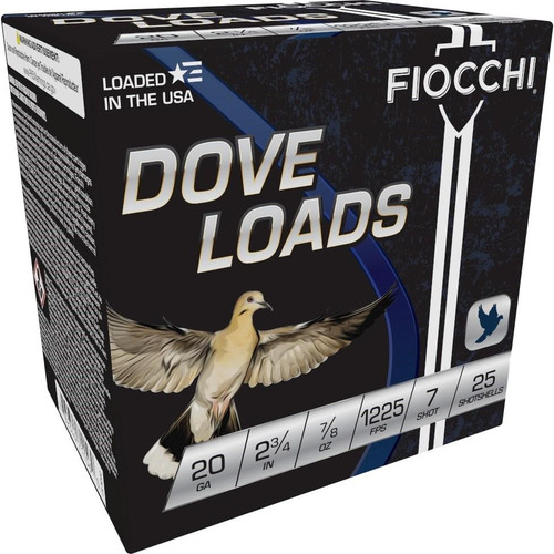 Fiocchi Steel Target Shotshells 20 ga 2-3/4" 7/8oz #7 25/ct