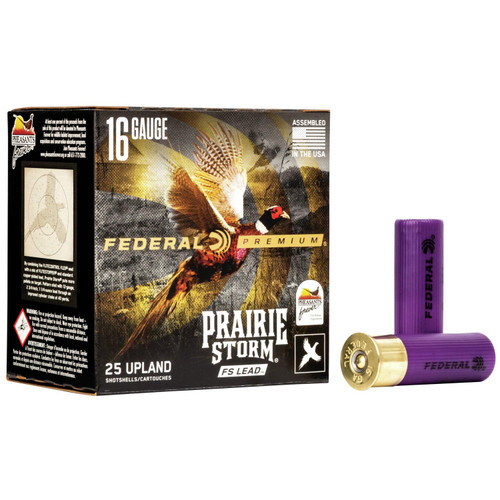 Federal Premium Prairie Storm 16GA 2 3/4" 1-1/8OZ 5 Shot FS Lead Ammo 25-Round