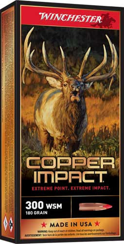 Winchester Copper Impact 300 WSM Ammo 180gr Extreme Point Lead Free 20 Rounds - X300SCLF2