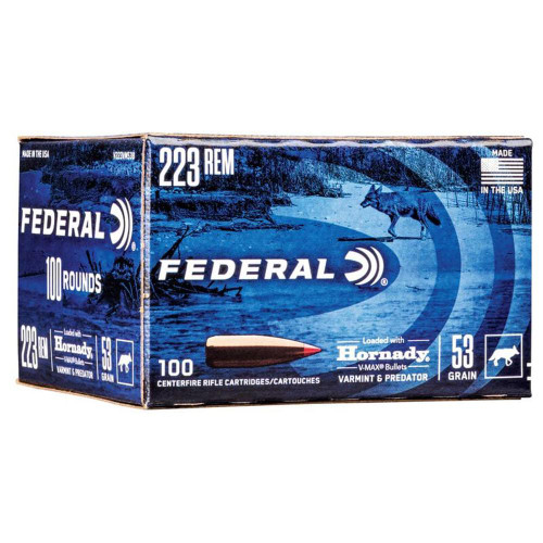 Federal Varmint & Predator Rifle Ammunition .223 Rem 53 gr V-Max 20/ct