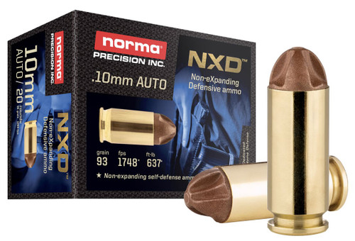 Norma Self Defense NXD 10mm Auto Ammo 93gr 20 Rounds - 611340020
