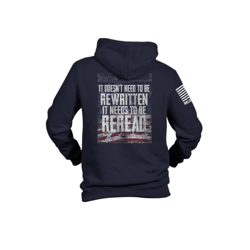 Nine Line Apparel Reread Not Rewritten Hoodie Navy 2XL - REREAD-H-NAVY-2XL
