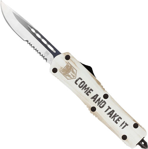 CobraTec Medium FS3 OTF Come And Take It 3" Drop Point Srrtd Knife - MCATIFS3DS