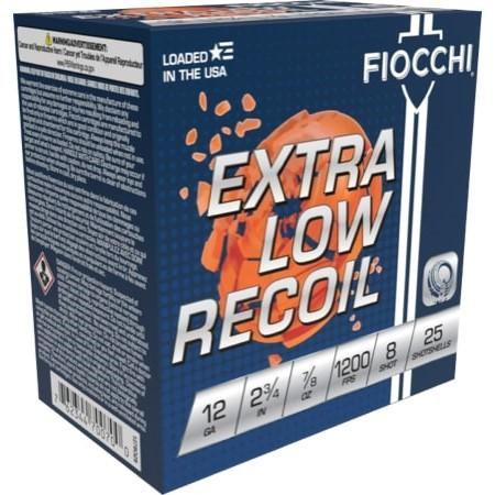 Fiocchi 12GA 2 3/4" 7/8oz #8 Low Recoil Trainer 25-Round