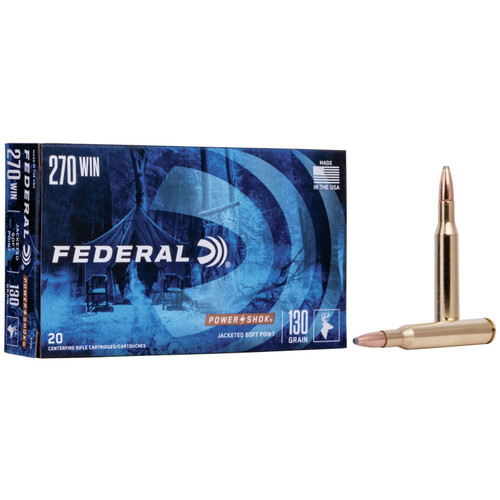 Federal Pwrshk 270 Win Ammo 130gr SP 20 Rounds - 270A