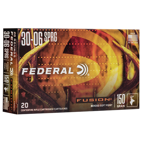 Federal 30-06 Springfield Ammo 150gr Fusion 20 Rounds - F3006FS1