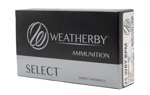 Weatherby WBY Ammo 25WBY RPM 117gr Hornady SST