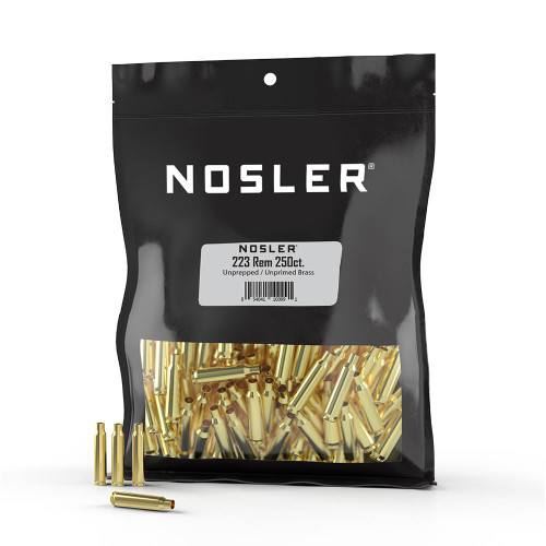 Nosler Unprimed Unprepped Brass Rifle Cartridge Cases 223 Rem (Bulk) 250 Count - 10099