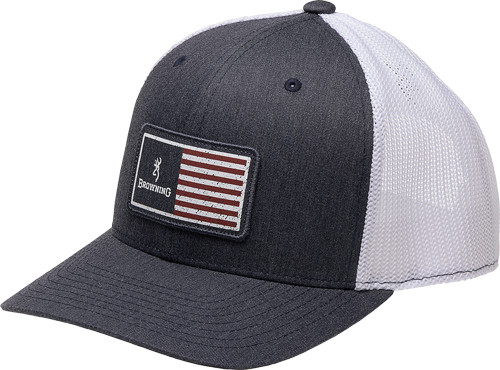 Browning Cap Mustang 110 Mesh Back REC Flag Patch Navy