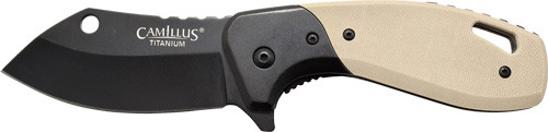 Camillus Chonk Drop Point 2.75" Stainless Blade G10 Handle Tan