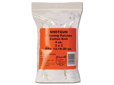 Cotton Knit Cleaning Patches - 3x3, Shotgun 12-20 Gauge, (85 Pack)