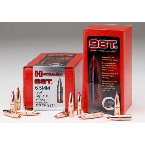 Hornady SST Super Shock Tip Bullets - 6.5MM .264 129 Grain 100/BX