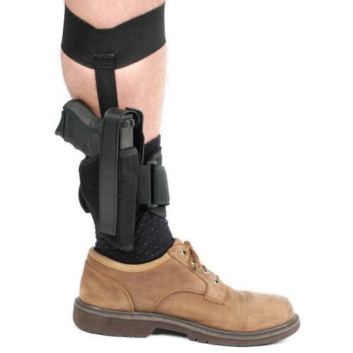 Blackhawk! Nylon Ankle Holster - Black RH SZ 1 3-4" Barrel Medium Frame .32/.380 Autos