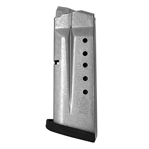 Smith & Wesson M&P9 Shield 9mm 7rd Magazine, Silver - 19935