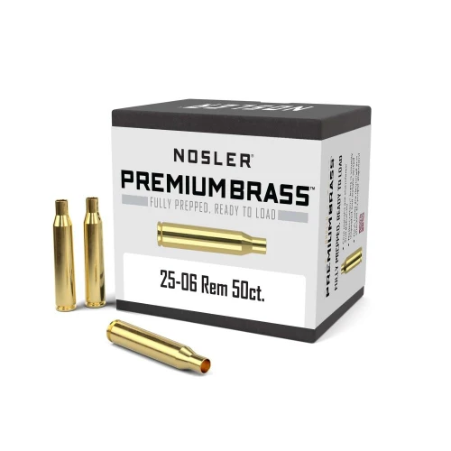 Nosler Unprimed Brass Rifle Cartridge Cases 25-06 Rem 50 Count - 10132