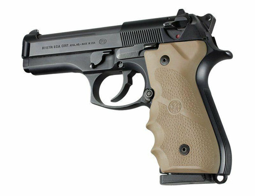 Hogue Beretta 92/96 Series Rubber Grip with Finger Grooves Flat Dark Earth