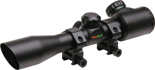 TRUGLO CROSSBOW SCOPE 4X32 BLACK WITH RINGS ILLMNTD RETCL