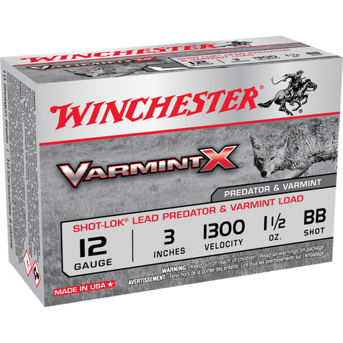 Winchester Varmint X Shot-Lok Shotshells 12 ga 3" 1-1/2 oz BB 10/ct