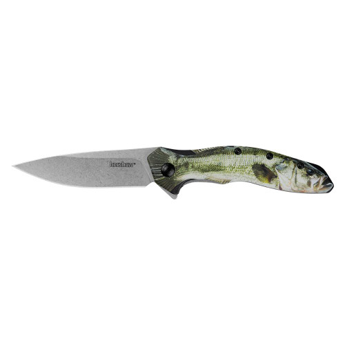 Kershaw Shoreline Bass Folding Knife 3" Drop Point Blade Green