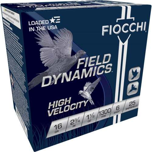 Fiocchi High-Velocity Hunting Load 16 ga 2 3/4" 3 1/8 dr 1 1/8 oz #6 - 25/ct