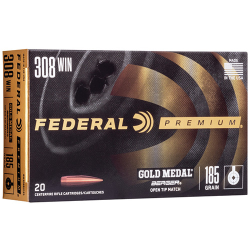 Federal Gold Medal Berger Jugernaught 308 Win Ammo 185gr OTM 20 Rounds - GM308BH185