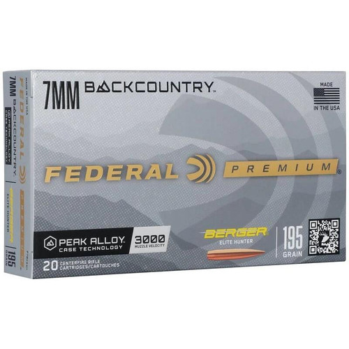 Federal Berger Elite Hunter Rifle Ammunition 7mm Backcountry 195gr HPBT 20/ct