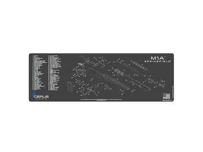 Springfield M1a Schematic Rifle Promat - Charcoal Gray-cerus Blue